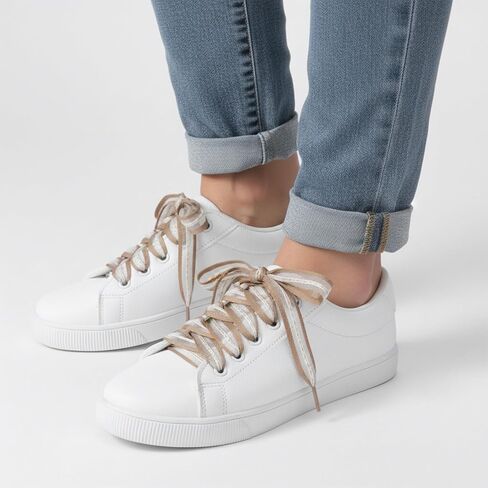 5 Pairs Ribbon Shoe Laces 0.8In Wide Flat Soft Fabric Shoelaces for Women 5 Colors Wide Shoe Laces for Sneakers Colorful Ribbon Shoes Ties for Womens Decorative in Saudi Arabia