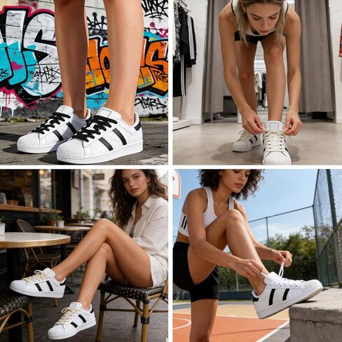 UamGlsob 10mm Shoelaces for Superstar II Shell Toe Sneakers, Wide Flat Polyester Durable Strings Replacement Shoe Lace in Saudi Arabia