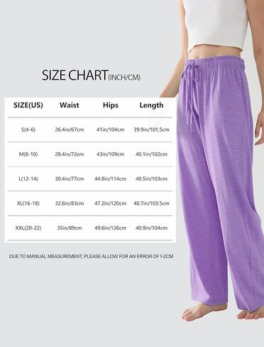 Womens Pajama Pants Lightweight Casual Comfy Lounge Palazzo Pants Sleepwear Loungewear PJs Bottoms with Pockets in Saudi Arabia