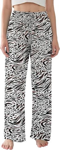 Womens Pajama Pants Lightweight Casual Comfy Lounge Palazzo Pants Sleepwear Loungewear PJs Bottoms with Pockets in Saudi Arabia