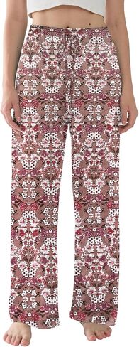 Womens Pajama Pants Lightweight Casual Comfy Lounge Palazzo Pants Sleepwear Loungewear PJs Bottoms with Pockets in Saudi Arabia