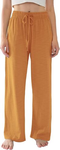 Womens Pajama Pants Lightweight Casual Comfy Lounge Palazzo Pants Sleepwear Loungewear PJs Bottoms with Pockets in Saudi Arabia