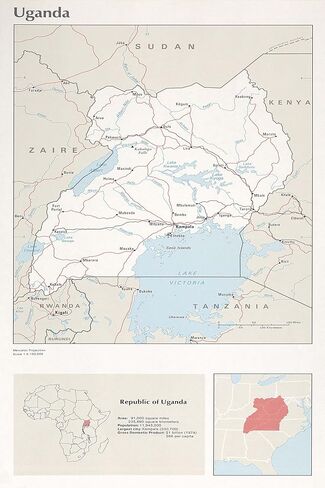 8"x12" Poster, cia map of Uganda 1976 - Gallery Print in Saudi Arabia