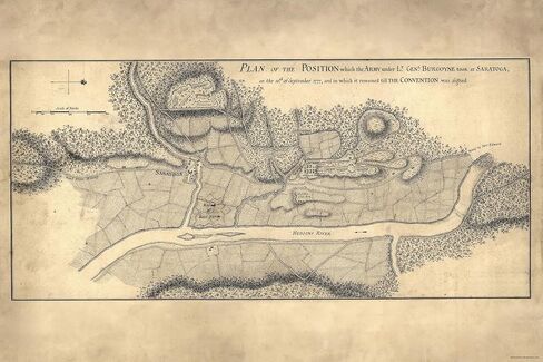 4"x6" Poster, map Burgoyne at battle of Saratoga 10 Sept 1777 - Gallery Print in Saudi Arabia