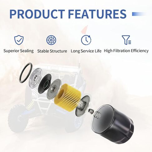 Oil Filter for 1996-2020 Wildcat Arctic Cat 400 500 450 650 700, Alterra RSV4 RS660 Tuono V4 Kymco Cagiva High Performance Powersports Filters Replaces-0812-029/0812-034/2670-440 in Kuwait