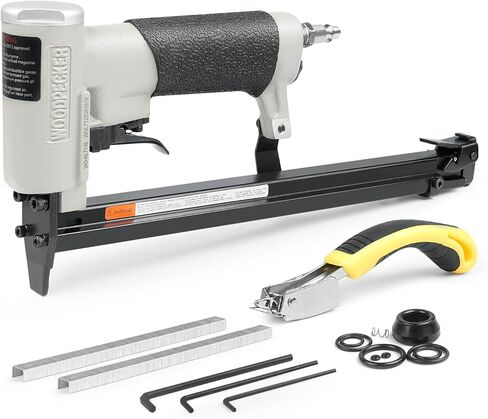 دباسة تنجيد هوائية من WOODPECKER NL7116 مع مجلة ممتدة، دبابيس تاج مقاس 22 مقاس 3/8 بوصة، مسدس دبابيس هوائي من سلسلة 71 للأعمال الخشبية، من 1/4 بوصة إلى 5/8 بوصة in Kuwait