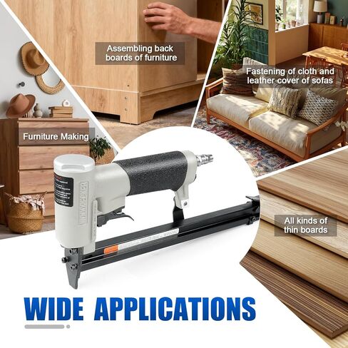 دباسة تنجيد هوائية من WOODPECKER NL7116 مع مجلة ممتدة، دبابيس تاج مقاس 22 مقاس 3/8 بوصة، مسدس دبابيس هوائي من سلسلة 71 للأعمال الخشبية، من 1/4 بوصة إلى 5/8 بوصة in Kuwait