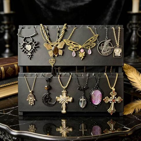 Gift-Ready Light Gothic&Witchy Mystery Jewelry Jar – 30pcs Gold&Black Surprise Costume Jewelry Set Unique Anniversary Birthday Friendship Gift for Her in Kuwait