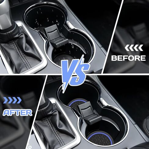 4PCS Car Cup Holder Coasters,Universal Auto Non-Slip Insert Water Bottle Holder Pads,Dustproof Automotive Interior Accessories Mat for Vehicles,Trucks,RVs and More (Black/Red) in Saudi Arabia