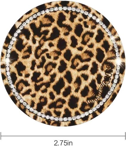 قواعد أكواب السيارة الفهد لحاملات الأكواب، 4 عبوات من السيليكون حامل أكواب السيارة الفهد، قواعد حامل أكواب عالمية غير قابلة للانزلاق مقاس 2.75 بوصة، ملحقات داخلية للسيارة للنساء (أصفر) in Kuwait