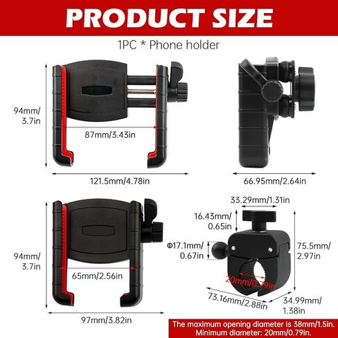 حامل هاتف للدراجات النارية، حامل هاتف خلوي بمقود الدراجة الإلكترونية من الجيل الثالث مضاد للاهتزاز فائق الثبات مع قفل آمن، حامل هواتف Mot-orbike مضاد للاهتزاز للهواتف مقاس 4.7-7 بوصات in Kuwait