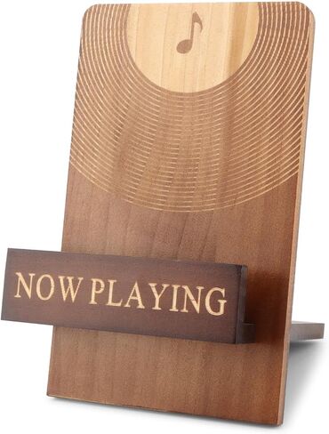 Vinyl Record Stand, Classic Wood Albums Now Playing Display Vinyl Record Stand Elegant Rustic CDs(COLOR:Brown) in Saudi Arabia