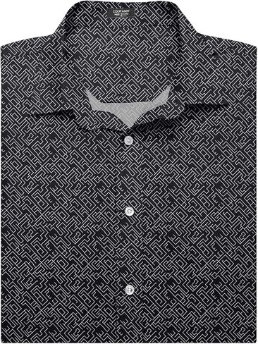 COOFANDY Men's Muscle Fit Dress Shirts Wrinkle-Free Short Sleeve Casual Button Down Shirt in Saudi Arabia