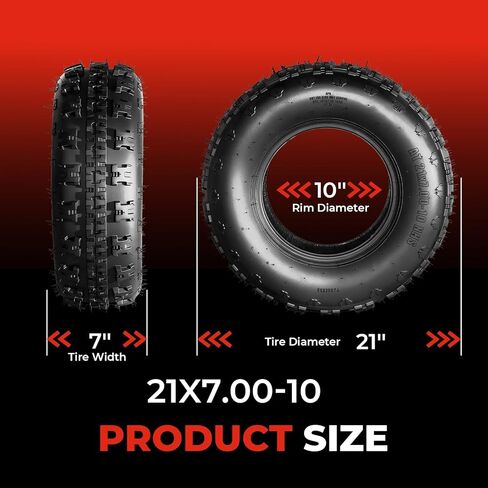 Set of 2 21x7-10 ATV UTV Tires,21x7x10 All-Terrain Tires,4-Ply Rated,Tubeless in Saudi Arabia