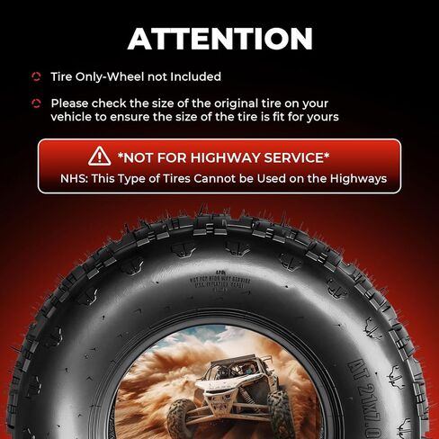 Set of 2 21x7-10 ATV UTV Tires,21x7x10 All-Terrain Tires,4-Ply Rated,Tubeless in Saudi Arabia
