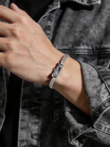 Scorpion Bracelet for Men Women 925 Sterling Silver Black Crytal Insect Bug Bracelets Cool Scorpion Gifts in Saudi Arabia