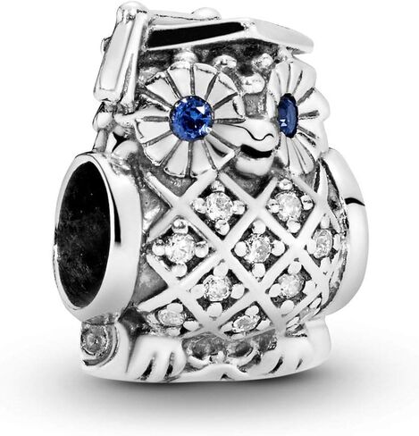PANDORA Jewelry Owl Graduation Crystal and Cubic Zirconia Charm in Sterling Silver in Saudi Arabia