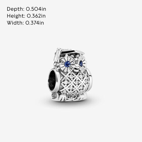 PANDORA Jewelry Owl Graduation Crystal and Cubic Zirconia Charm in Sterling Silver in Saudi Arabia