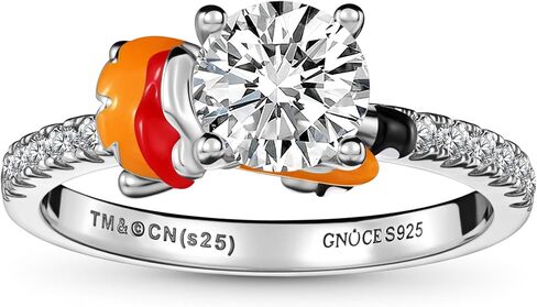 GNOCE The Powerpuff Blossom Embraces Moissanite Round Cut Ring for Women, S925 Sterling Silver Ring for Her Wife, Valentine‘s Day, Mother’s Day Jewelry in Saudi Arabia