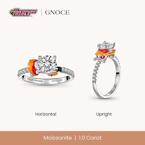 GNOCE The Powerpuff Blossom Embraces Moissanite Round Cut Ring for Women, S925 Sterling Silver Ring for Her Wife, Valentine‘s Day, Mother’s Day Jewelry in Saudi Arabia