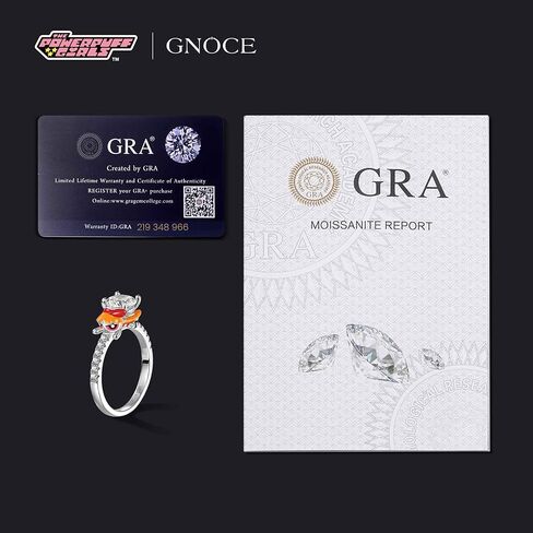 GNOCE The Powerpuff Blossom Embraces Moissanite Round Cut Ring for Women, S925 Sterling Silver Ring for Her Wife, Valentine‘s Day, Mother’s Day Jewelry in Saudi Arabia
