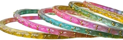 JD'Z COLLECTION Plain and Glossy Finished Raindrop Glass Bangles Set for Women | Traditional Ethnic Chudi for Wedding, Party & Regular- Set of 12 Pcs | Multiple Colours | Wedding Jewelry Bangles for Women in Kuwait