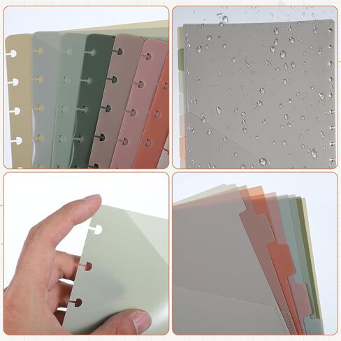 8 PCS Discbound Pocket Dividers with Tabs and Pockets, 8.5 x 11 Letter Size Discbound Divider, Tabs & Colorful Plastic Dividers Plastic Divider for Business School Office in Kuwait