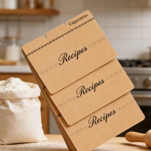 Kraft Recipe Card Dividers with Tabs 4x6 Inch Including 14 Labelled and 10 Blank Tabs, for Recipe Box Dividers 24 Pack in Saudi Arabia