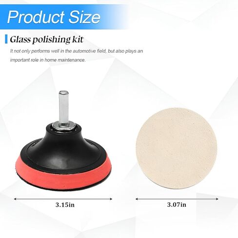 9PCS Car Glass Polishing Kit, Vehicle Windscreen Scratch Remover Set with 100g Cerium Oxide Powder Felt Buffing Pad, Automotive Glass Window Scratch Repair Kit, Universal Fit in Saudi Arabia