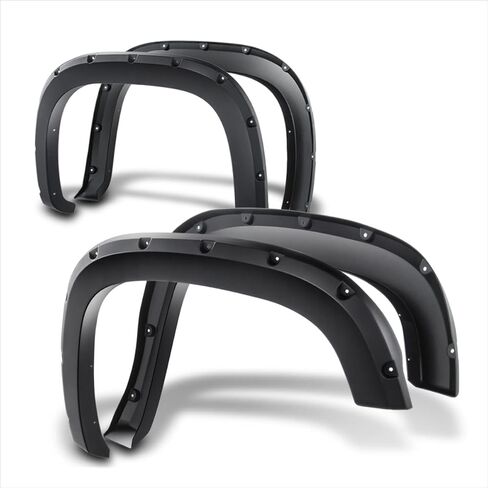 [4Pcs-Set] Pocket-Rivet Style Fender Flares Compatible with 07-14 GMC Sierra 97.6"/78.7"/78" Fleetside Bed in Saudi Arabia