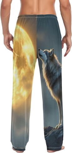 AIXIWAWA Moon Night Wolf Mens Pajama Pants Cozy Sleepwear Lounge PJ Bottoms with Pockets Drawstring S in Saudi Arabia