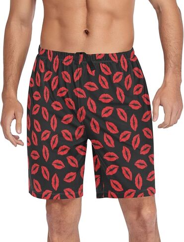 Funny Pattern Men's Pajama Shorts Chic Pajama Bottoms Sleep Shorts Cozy Pjs Pants with Pockets Drawstring S-XXL in Saudi Arabia