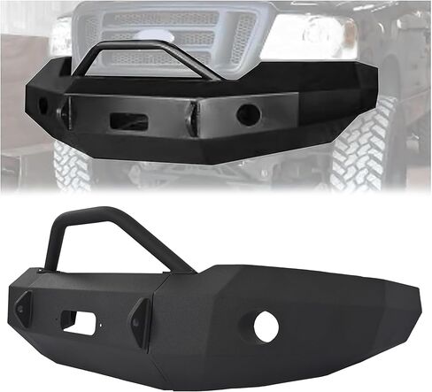 KUAFU Front Bumper Compatible with 1997-2003 Ford F150 with Bull Bar Winch Plate Steel Powder Coated Black - 2 Packages in Saudi Arabia