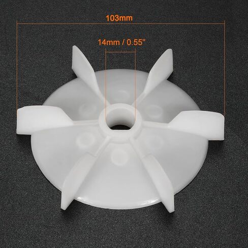 uxcell Motor Fan Blade 103mmx14mm D Shape Bore White Engineering Plastic with 6 Vanes in Saudi Arabia