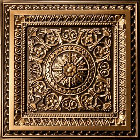 uDecor Marseille Antique Silver 2 قدم × 2 قدم بلاط سقف يمكن وضعه أو لصقه - صندوق من 10 قطع in Kuwait