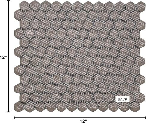 Tenedos 1-Inch White Glossy Hexagon Porcelain Mosaic Tile for Bathroom Wall, Kitchen Backsplash, Shower Floor, and Decorative Accent Walls - 1 Sheet in Saudi Arabia
