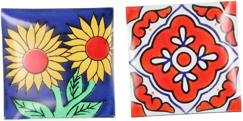 24pcs Tile Stickers Self-Adhesive Waterproof Sticker Retro Bohemian Style Heat-Resistant Mexican Tile Decals Art for Walls Kitchen backsplash Bathroom in Saudi Arabia