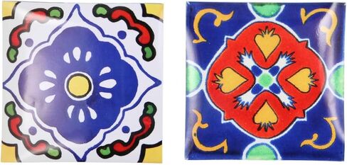 24pcs Tile Stickers Self-Adhesive Waterproof Sticker Retro Bohemian Style Heat-Resistant Mexican Tile Decals Art for Walls Kitchen backsplash Bathroom in Saudi Arabia