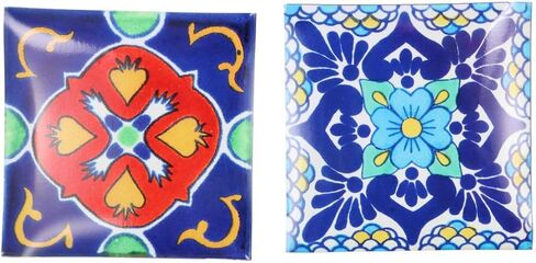 24pcs Tile Stickers Self-Adhesive Waterproof Sticker Retro Bohemian Style Heat-Resistant Mexican Tile Decals Art for Walls Kitchen backsplash Bathroom in Saudi Arabia