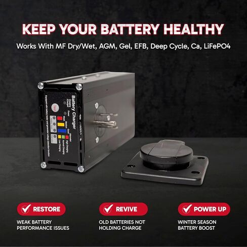 شاحن بطارية مثبت على لوحة 10 أمبير لبطاريات المقطورة 12 فولت، شاحن ذكي ثلاثي الخطوات على متن الطائرة للمقطورات القلابة الهيدروليكية والمركبات الترفيهية والاستخدام البحري والسيارات in Kuwait