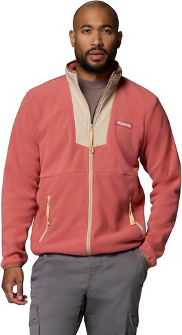 Columbia Men's Sequoia Grove Full Zip Fleece Jacket, Washed Red/Ancient Fossil, XX-Large in Saudi Arabia