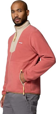 Columbia Men's Sequoia Grove Full Zip Fleece Jacket, Washed Red/Ancient Fossil, XX-Large in Saudi Arabia