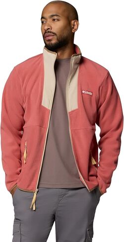 Columbia Men's Sequoia Grove Full Zip Fleece Jacket, Washed Red/Ancient Fossil, XX-Large in Saudi Arabia