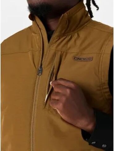 Cinch Men's Brown Canvas Vest in Saudi Arabia