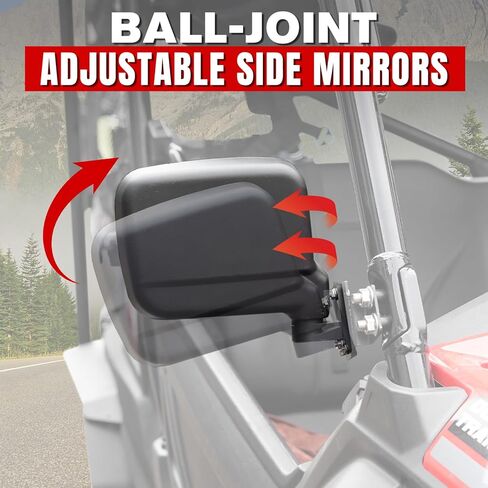 مرايا جانبية أوسع من A & UTV PRO لسيارة Honda Pioneer 1000 2016-2024، ملحقات مرايا الرؤية الخلفية الجانبية المحدبة القابلة للطي والقابلة للتعديل، استبدل OEM # 0SV05-HL4-202، قطعتان in Saudi Arabia