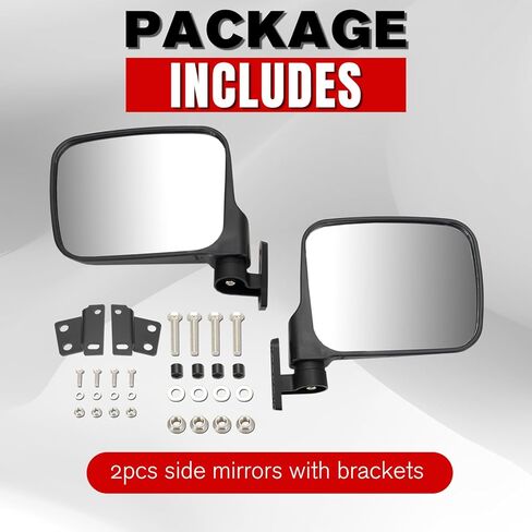مرايا جانبية أوسع من A & UTV PRO لسيارة Honda Pioneer 1000 2016-2024، ملحقات مرايا الرؤية الخلفية الجانبية المحدبة القابلة للطي والقابلة للتعديل، استبدل OEM # 0SV05-HL4-202، قطعتان in Saudi Arabia