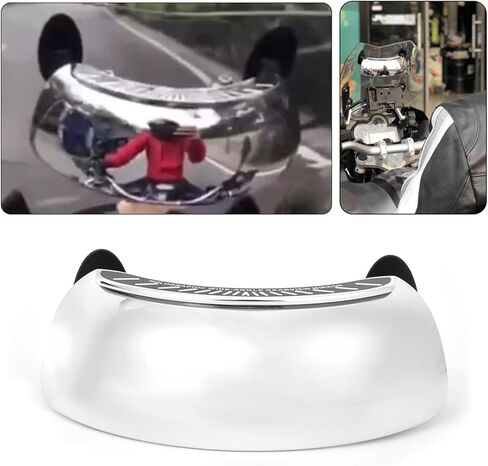 Motorcycle Rearview Mirror, 180 Degree Wide Angle Safety Rear View Mirror Silver Chrome Blind Spot Side Mirror for Motorcycle Cruiser Sport Bike Street Bike Scooter in Saudi Arabia