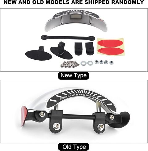 Motorcycle Rearview Mirror, 180 Degree Wide Angle Safety Rear View Mirror Silver Chrome Blind Spot Side Mirror for Motorcycle Cruiser Sport Bike Street Bike Scooter in Saudi Arabia