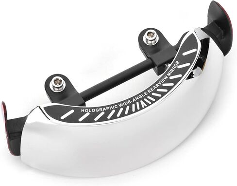 Motorcycle Rearview Mirror, 180 Degree Wide Angle Safety Rear View Mirror Silver Chrome Blind Spot Side Mirror for Motorcycle Cruiser Sport Bike Street Bike Scooter in Saudi Arabia
