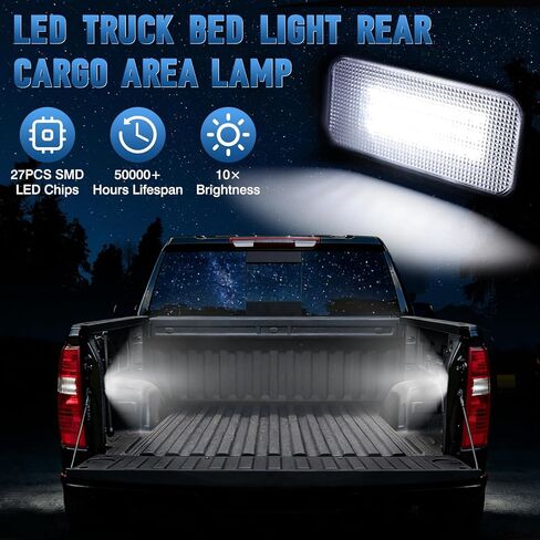 مصباح سرير شاحنة LED من TOP-MAX لـ 2019-2026 Chevy Silverado GMC Sierra 1500 2500HD 3500 HD 6000K أبيض LED، مصابيح سرير شحن ساطعة لـ 2024 2025 Sierra EV Cadillac Escalade IQ (2-PACK) in Saudi Arabia